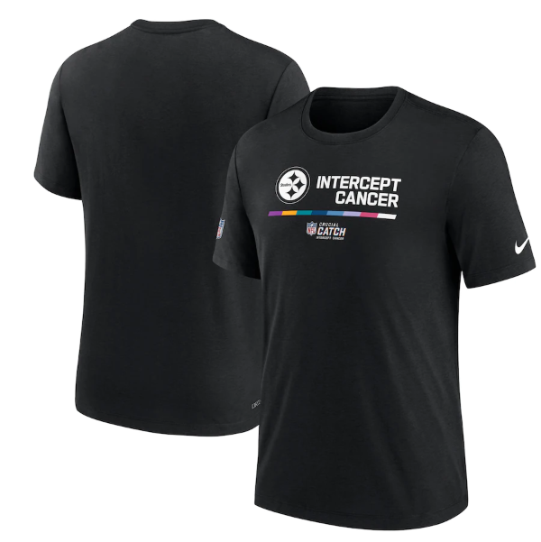 Men's Pittsburgh Steelers 2022 Black Crucial Catch Performance T-Shirt